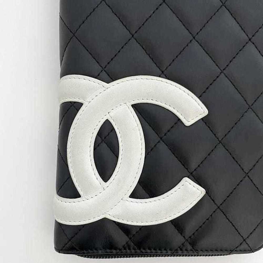 CHANEL Black Lambskin Leather Logo Wallet - Picture 6 of 11